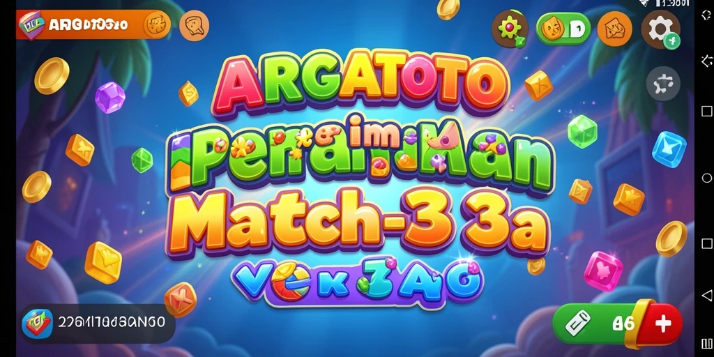 Screenshot gameplay ARGATOTO dengan elemen match-3 yang menarik.