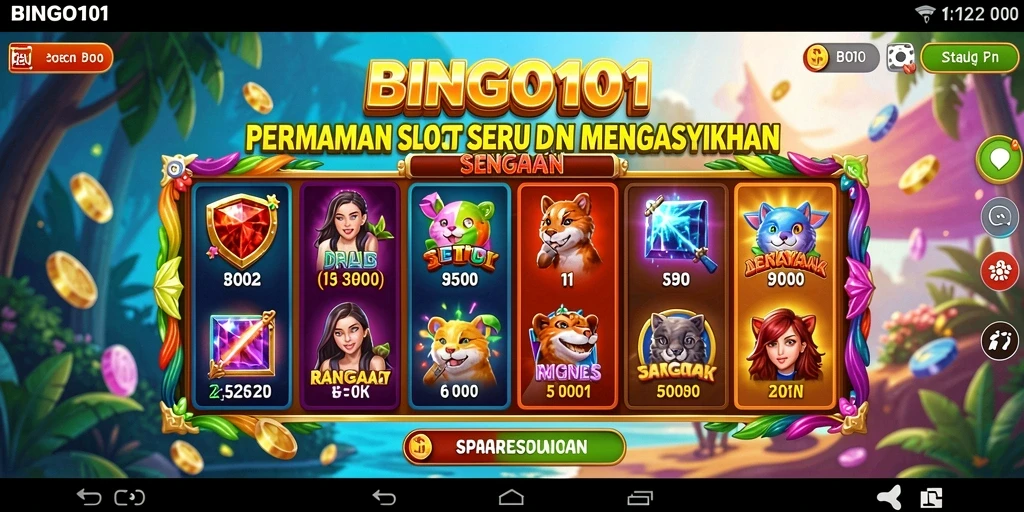 Tampilan visual menarik dari gameplay BINGO101 Slot.