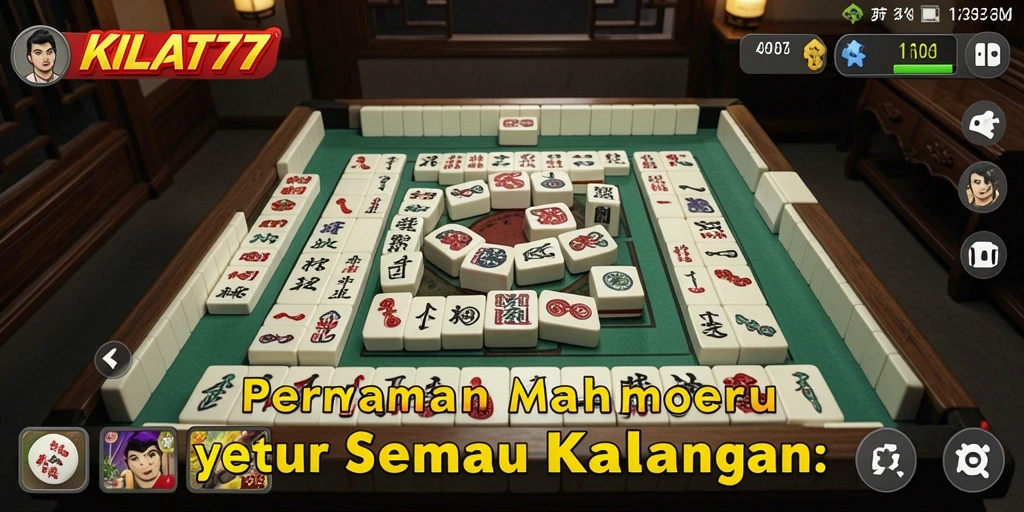 Screenshot gameplay KILAT77 menampilkan momen seru permainan Mahjong.