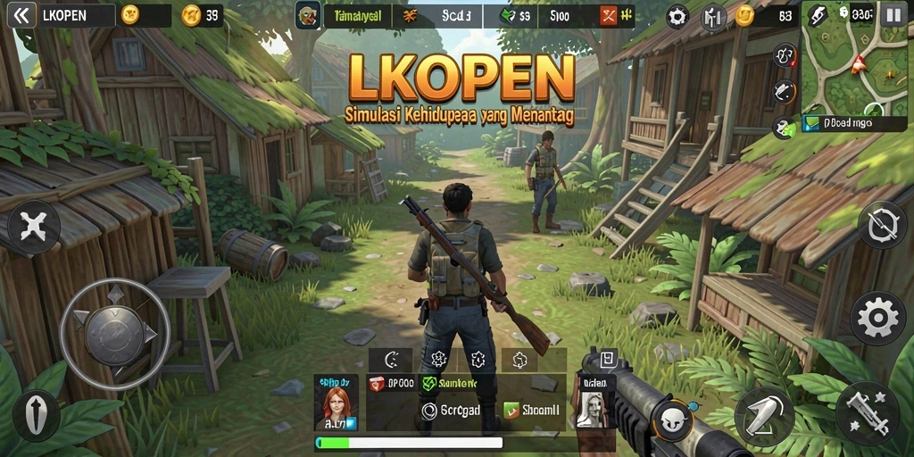 Tampilan gameplay LKOPEN yang menarik dengan karakter dan lingkungan yang beragam.