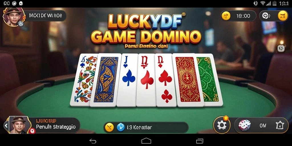 Tampilan gameplay Domino yang menarik di LUCKYDF.