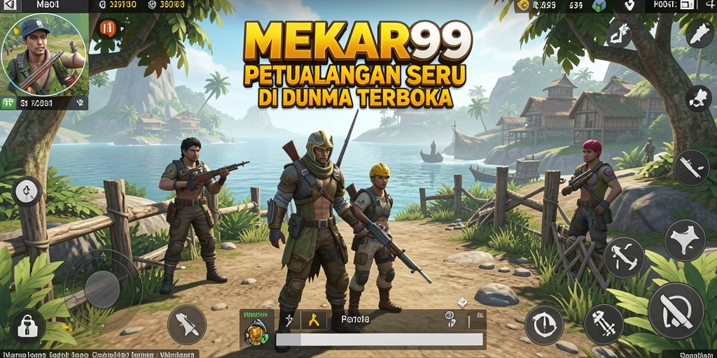 Tampilan gameplay yang menarik dari MEKAR99 di dunia terbuka.